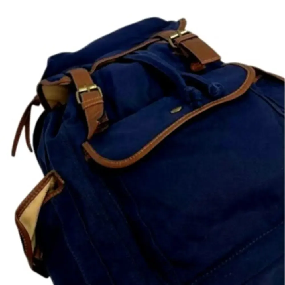NWT! Hynes Eagle Retro Designer Canvas‎ Backpack 28L NAVY